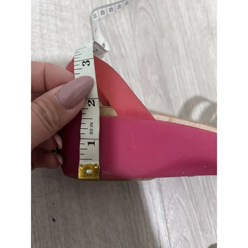 Crocs‎ Huarache Strappy Wedge Sandals Pink Orange Rainbow Womens Size 10